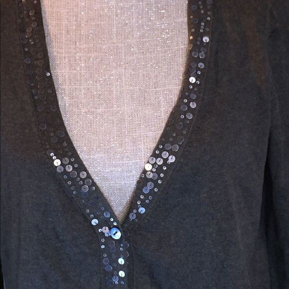 Eileen Fisher olive Green Embellished Button Front Cardigan Lairs Size Womens M - Picture 3 of 5